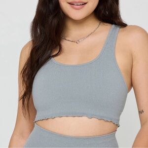 Spiritual Gangster Amor Shimmer Crop Tank - Silver